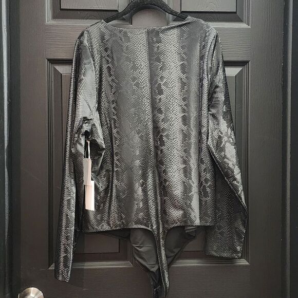 Good American Sz. 2X New with Tags ​Snakeskin Print Faux Leather Bodysuit - Picture 9 of 12